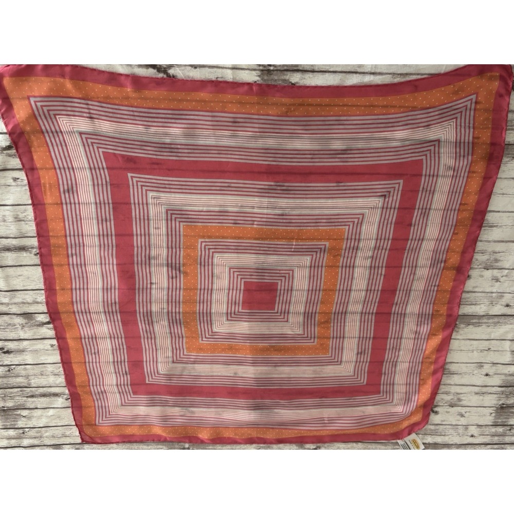 Vintage 90s Talbots Silk Scarf Squares Magenta Pink Square 23" Small Neck Bag